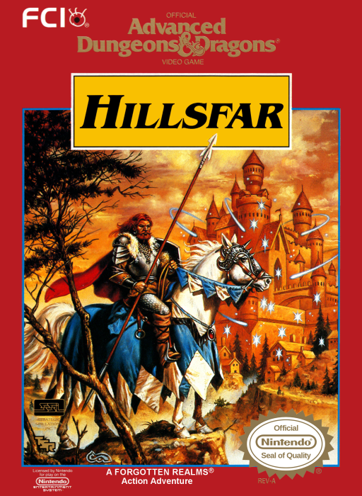 Advanced Dungeons & Dragons Hillsfar box art for NES